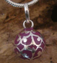 Harmony Necklace Sterling Silver Filigree on Purple Harmony Ball